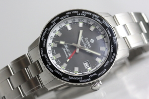 世界限定500本 スイス製 ZODIAC ゾディアック スーパーシーウルフ ワールドタイム自動巻き腕時計 エアロスペースGMT 価格302,500円