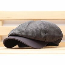 キャスケット帽子 通気 綿ツバ メッシュキャップ ハンチング帽子 56㎝～60㎝ メンズ ・レディース GY 春夏 KC16-3_画像1