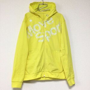 DESCENTE MOVE SPORT/デサントムーブスポーツ☆シャツパーカー☆軽量/ストレッチ/ジャケット/ジャージ/イエロー/大きめ/O/メンズ着用可能