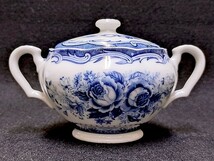 3QV売切！税無し☆Blue Rose(ブルーローズ)★シュガーポット★Fine China★茶器★洋食器★現状★現品限り★1006-5_画像2