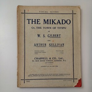 zaa-515♪VOCAL SCORE The Mikado; or, The Town of Titipu英語版 Arthur Sullivan (著)William Russell Flint (著)W.S.Gilbert (著)1911年