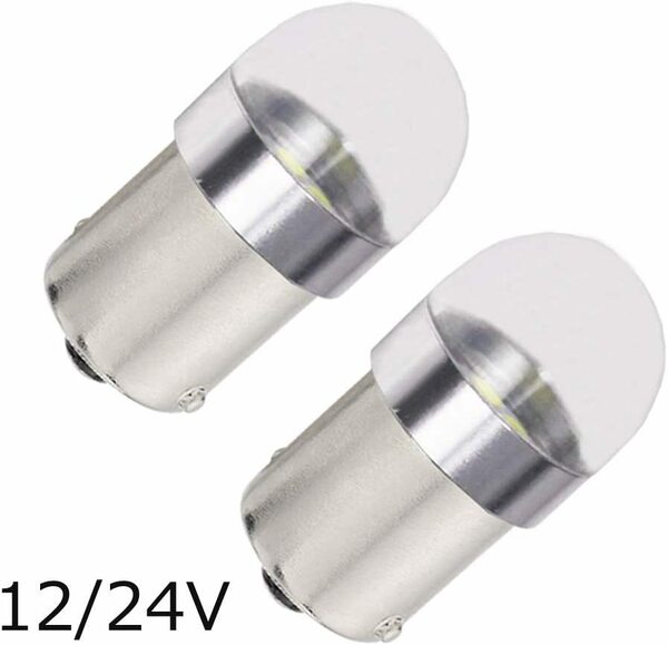 『送料無料』 S25 シングル球 LED（P21W 1156 S25 G18 BA15S）ピン角180度 無極性 12V-24V 2個　YO ホワイト　白　ランプ　ライト　バルブ