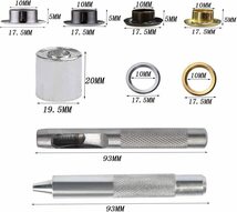 『送料無料』レザークラフト100組 両面ハトメ玉 真鍮10mm 両面 4色 DIY手作り 修理用両面ハトメセット 打ち具 セット　Be_画像3