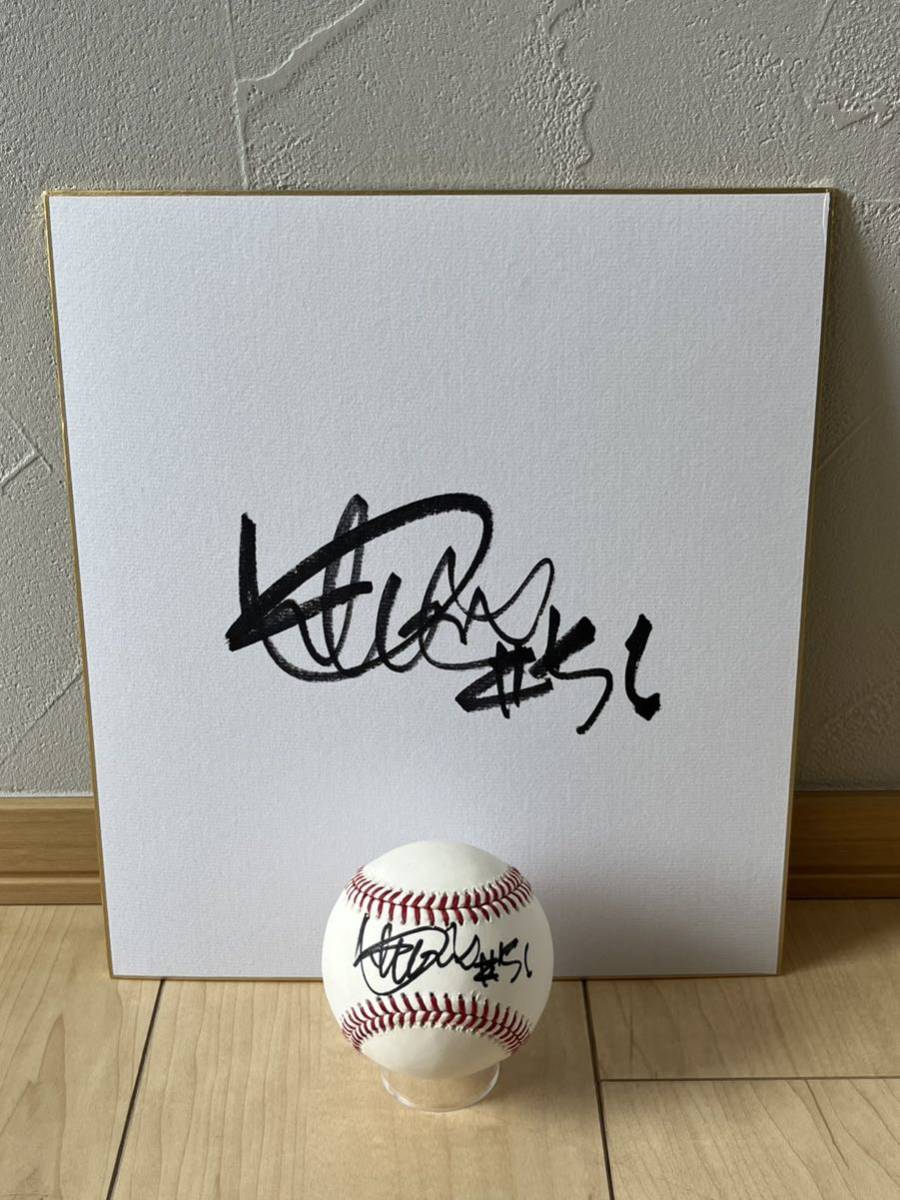 ◆March 2019: Autographed just before retirement [Ichiro Autograph Set] Autographed ball, autographed colored paper, MLB game ball, Major League Baseball game ball, baseball, ball, Commemorative ball