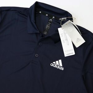 ●送料390円可能商品 アディダス ゴルフ ADIDAS GOLF 新品 メンズ 速乾 ドライ 半袖 ポロシャツ 紺 Lサイズ[H30284-L] 三 弐★QWER■