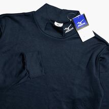 ●送料390円可能商品 ミズノ ゴルフ MIZUNO GOLF メンズ 暖かい 裏起毛 ハイネック 長袖 Tシャツ ロンT 紺[K2JA2S51-NAV-LL]一 三 参★QWER_画像1