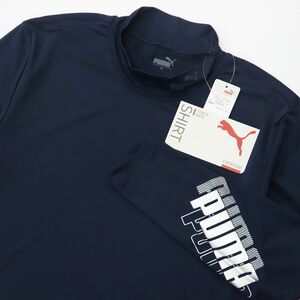 ●送料390円可能商品 プーマ PUMA ゴルフ GOLF 新品 メンズ 今着用 コンプレッション 長袖 ハイネックシャツ 紺[2SPU106-NAV-L]三 弐★QWER