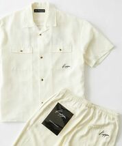 ★カッパ KAPPA メンズ 上下セット サラサラ リラックス シャツ パンツ セットアップ SET Lサイズ[SMIOT266WHT1N-L] 五 弐★QWER★_画像7