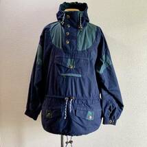 激レア 80s 90s NORHEIM ノルハイム アノラックパーカー L程度 ネイビー ユーロアウトドア euro vintage 刺繍 古着 マウンテンパーカー_画像1