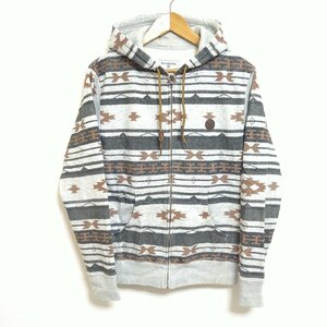 (^w^)b BILLABONG ビラボン ジップアップ パーカー フード ジャケット ネイティブ柄 メンズ Ｍ フーディー サーフ サーファー スノボ 7691w