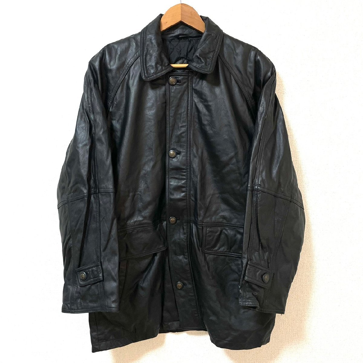 本革】Echtes Leder レザージャケット ハーフコート 希少デザイン黒-