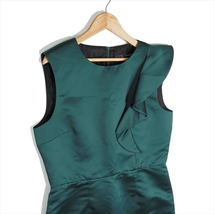 ◆良品 送料無料◆ ZARA ザラ フリル ノースリーブ ドレス ワンピース 緑 レディース L ◆ひざ丈◆ 0143j0_画像2