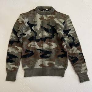 ニット　esjimo KNITWEAR サイズM 迷彩　カーキ　made in Englandニットセーター　古着　エスキモー