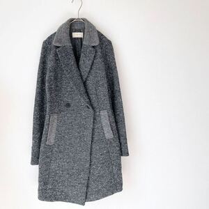  stylish ungrid Anne Gris to tweed Chesterfield coat gray S size lady's outer long sleeve jacket double tailored check 