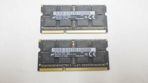 1円～　Micron APPLE iMAC ノートPCなど用　純正メモリー　PC3L-12800S　DDR3 8GB ２枚セット 計16GB　中古動作品　