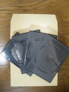 即決！４枚セットネコポス発送！　トールケース　ブラック　1ディスク収納　アマレータイプ　中古現状　CD　DVD　Blu-ray　ジャケット