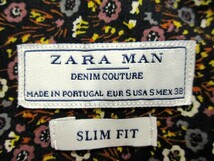 ポルトガル製◆ZARA MAN ザラ◆長袖 小花柄 総柄シャツ SLIM FIT=(S)_画像9