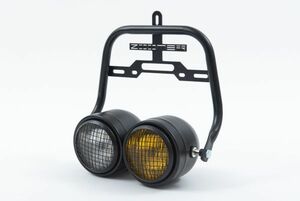 ズーマー ZOOMER AF58 LED ヘッドライト ステー セット ライトガード付 ハイビーム ロービーム 社外品 白×黄色 528