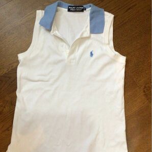 Ralph Lauren Polo golf 白ポロシャツ　ノースリーブS