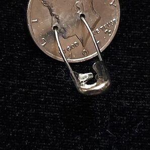 安全ピンに突き刺さる ハーフダラー