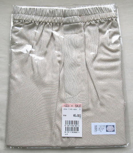  silk 100% trunks beige check pattern /L size 
