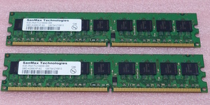 ○SanMax SMD-4G68EHP-8G 2枚セット *PC2-6400E/DDR2-800 Hynixチップ ECC Unbuffered 240Pin DDR2 SDRAM 8GB(4GB x2) 動作品