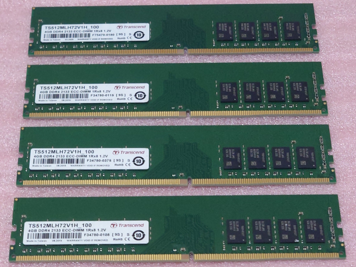 Transcend TS1GLH72V1H 4枚セット PC4-17000/DDR4-2133 Samsungチップ