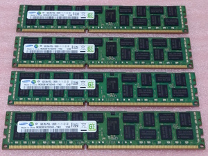 ＞Samsung M393B1K70DH0-YK0 4枚セット *PC3L-12800R/DDR3L-1600 ECC REG/Registered 240Pin DDR3 RDIMM 32GB(8GB x4) 動作品