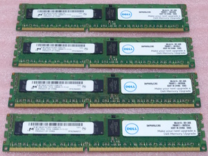 ■Micron MT18KSF1G72PZ-1G6E1FE 4枚セット *PC3L-12800R/DDR3L-1600 ECC REG/Registered 240Pin DDR3 RDIMM 32GB(8GB x4) 動作品