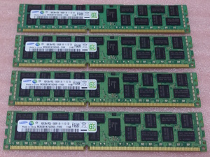 ◆Samsung M393B1K70DH0-YH9 4枚セット *PC3L-10600R/DDR3L-1333 ECC REG/Registered 240Pin DDR3 RDIMM 32GB(8GB x4) 動作品