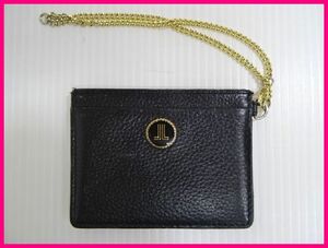 2310★M-562★LANVIN collection ランバン コレクション レザー カードケース パスケース 定期入れ ICカード入れ 黒 ブラック 中古