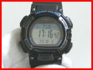 2310★F-1285★CASIO STL-S300H ソーラー デジタル ブラック ラップメモリー120 カシオ　中古