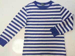 POLO RALPH LAUREN　ポロラルフローレン　ロンT 　ブルー×白　ボーダー　S（8）140