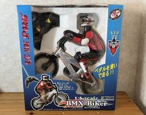 未使用 童友社 1/6スケール RC BMX バイカー ラジコン シルバーフレームver(赤) トイラジコン レトロ 自転車 フィギュア 1027-02