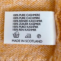 HALEY カシミヤ100% セーター　クルーネック オレンジ　白　ピュアカシミヤ スコットランド製　36 S_画像10