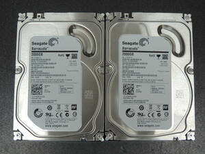 【2台まとめ売り/検品済み】Seagate 2TB HDD ST2000DM001 【使用時間3522h・3918h】 管理:コ-58