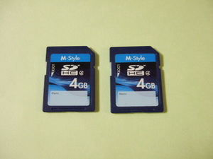 【メーカー各種】　SDHC Class4　4GB 2枚組　計8GB