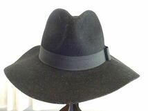 X レディース・メンズ X 中折れハット　黒色帽子　ソフト帽　リボン付　サイズ５７cm〜５９cm　キャップ　帽子　ウール_画像4