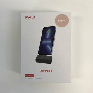 【1円オークション】 iWALK モバイルバッテリー 超小型 iPhone 4500mAh コネクター内蔵 コードレス 軽量 直接充電 PSE認証済 TS01A000118