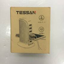 【1円オークション】 TESSAN 急速充電器 タワー式 USB コンセント タップ 40W 5USB-A 1USB-C スマホ充電器 出力自動判別機能付 TS01A000738_画像1