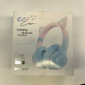 【1円オークション】 CATEAR VT029 ワイヤレスヘッドフォン 猫耳とパープルバックライト付き Bluetooth 5.1 TS01A000285