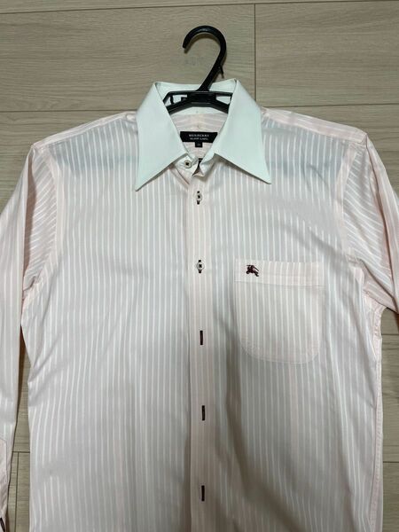バーバリー　ブラックレーベル　シャツ　ピンク　ストライプ　ドレスシャツ　39