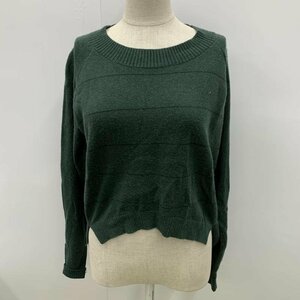 JEANASIS FREE Jeanasis knitted, sweater long sleeve border Knit Sweater green / green / X black / black / 10032004