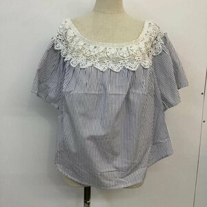 FOREVER21 L フォーエバー２１ カットソー 半袖 Cut and Sewn 白 / ホワイト / X 青 / ブルー / 10049229