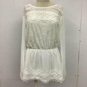 rienda FREE リエンダ カットソー 長袖 1108S880-0410 レース シフォンコンビTOP Cut and Sewn 白 / ホワイト / 10075569