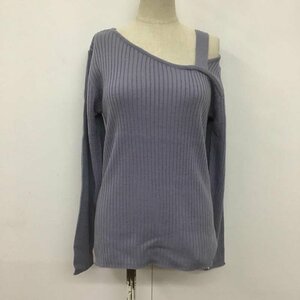 GRL M グレイル ニット、セーター 長袖 アシメショルダーリブニット 19505025 Knit Sweater 紫 / パープル / 10079503