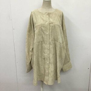 w closet M ダブルクローゼット シャツ、ブラウス 長袖 80305005 ノーカラー コーデュロイ Shirt Blouse 10080915