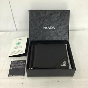 PRADA 表記無し プラダ 財布 二つ折り 2MN077 マネークリップ カードケース 箱有 小銭入れ無し 黒 / ブラック / 10097644