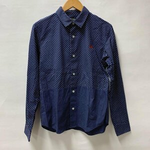 MACKDADDY M マックダディー シャツ、ブラウス 長袖 ドット柄 胸刺繍 Shirt Blouse 白 / ホワイト / X 紺 / ネイビー / 10013940