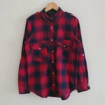 ZARA BASIC S ザラベーシック シャツ、ブラウス 長袖 Shirt Blouse 赤 / レッド / X 紺 / ネイビー / 10016665_画像1